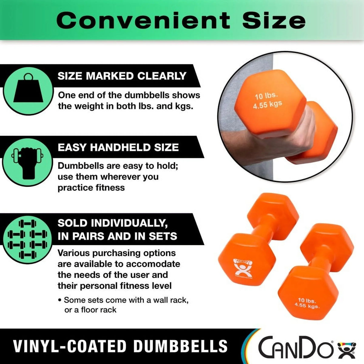 20 Piece Vinyl Coated Iron Dumbbell Set L927799