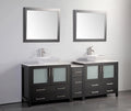 84 in. Double Sink Vanity Cabinet with Ceramic Vessel Sink & Mirror H326733