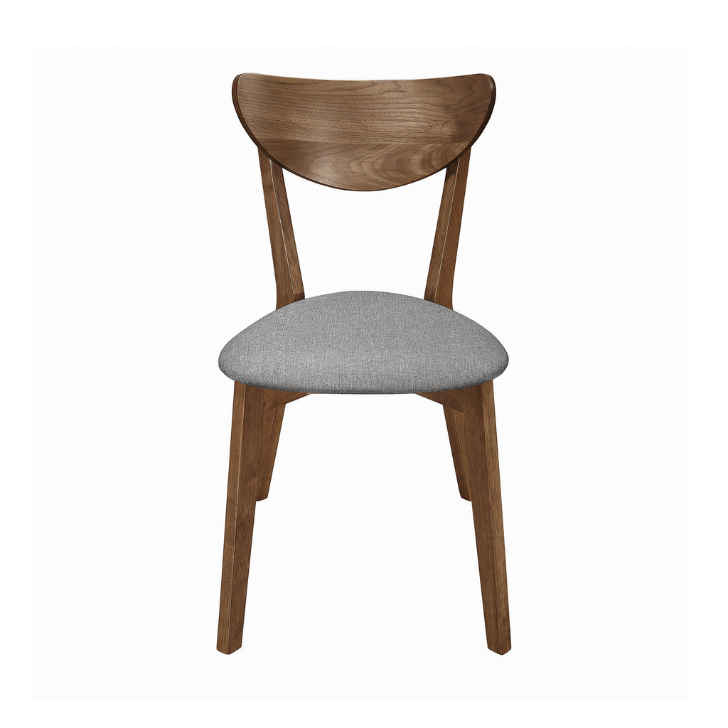 Upholstered Dining Chairs Grey and Natural Walnut (Set of 2) V6675