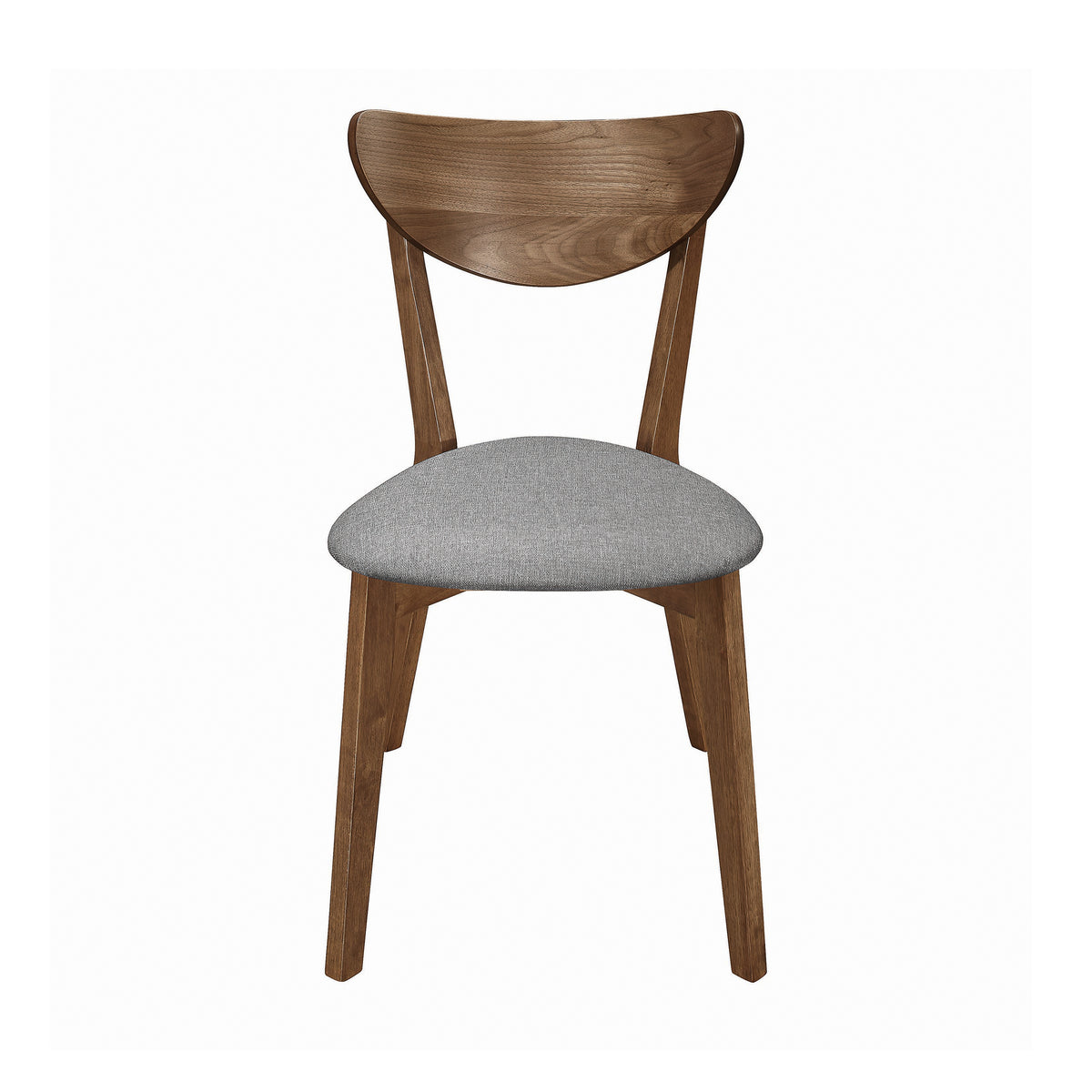 Upholstered Dining Chairs Grey and Natural Walnut (Set of 2) V6675