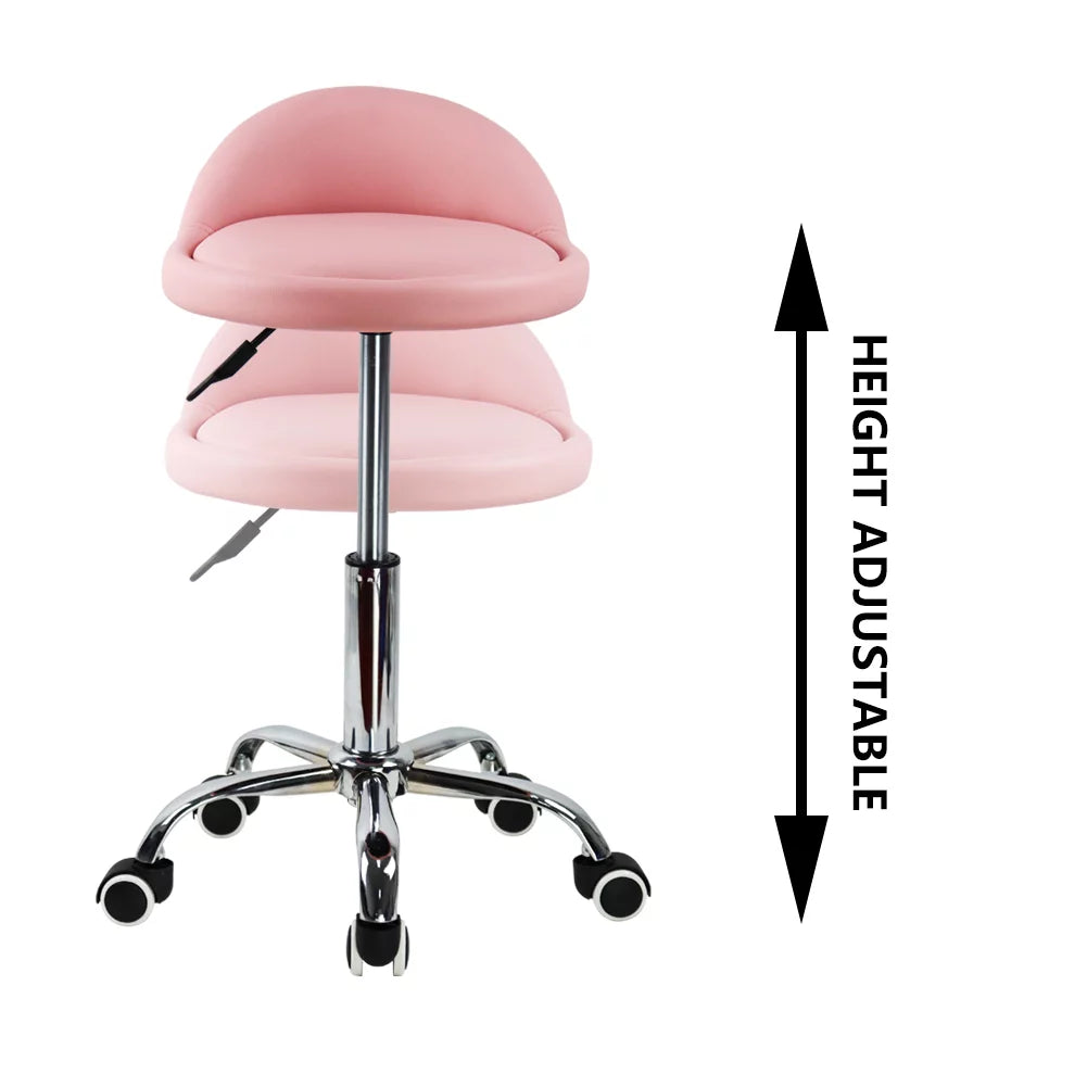 Pink PU Leather Adjustable Drafting Stool Q253024