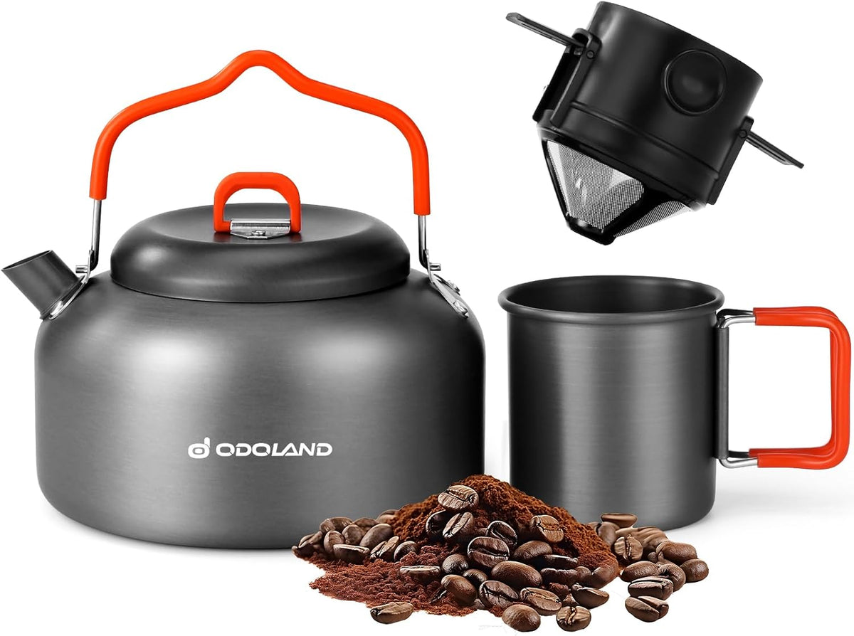1.2L Camping Coffee Pot with Mug and Coffee Filter U32661
