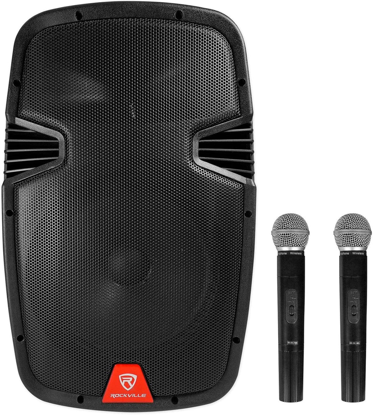 12" Rechargeable Powered 600W PA Speaker with 2 Mics and Bluetooth X280