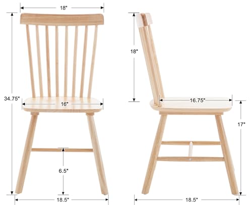Black Solid Wood Dining Chairs Set of 2 L7156