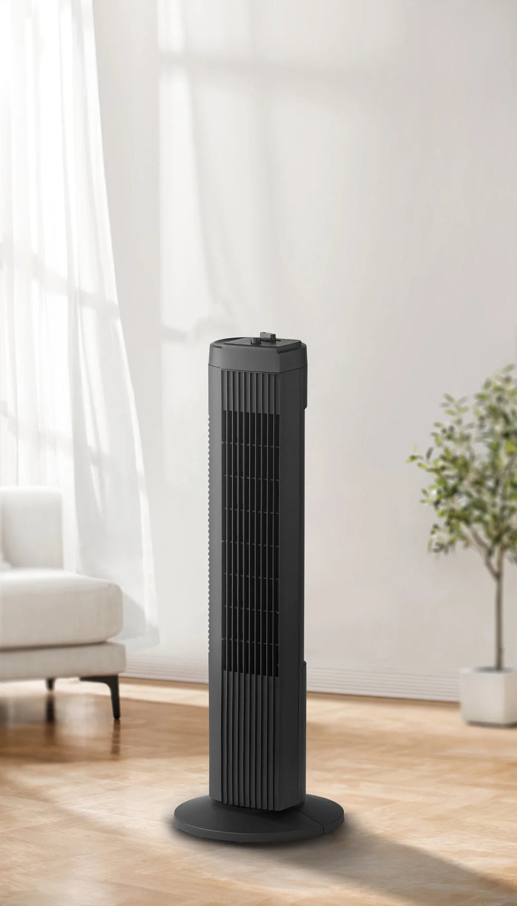 Black 3-Speed Oscillating Tower Fan D694