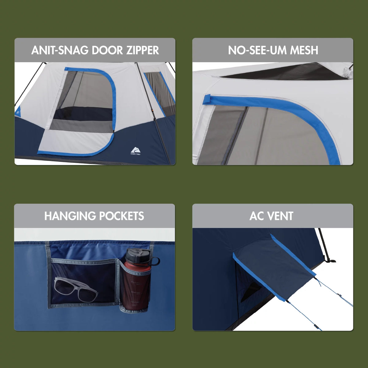 6-Person Instant Cabin Tent with LED Lighted Hub N439210