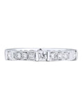 18K White Gold Pave Diamond Ladies Wedding Band Ring Size 6.5 0.77cttw W174656