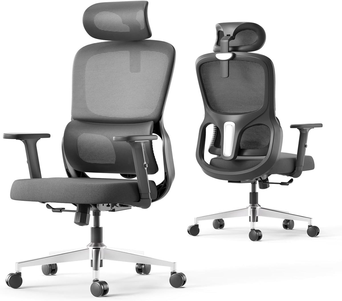 Black Ergonomic Swivel Office Chair with Adjustable Armrest and Headrest C9313