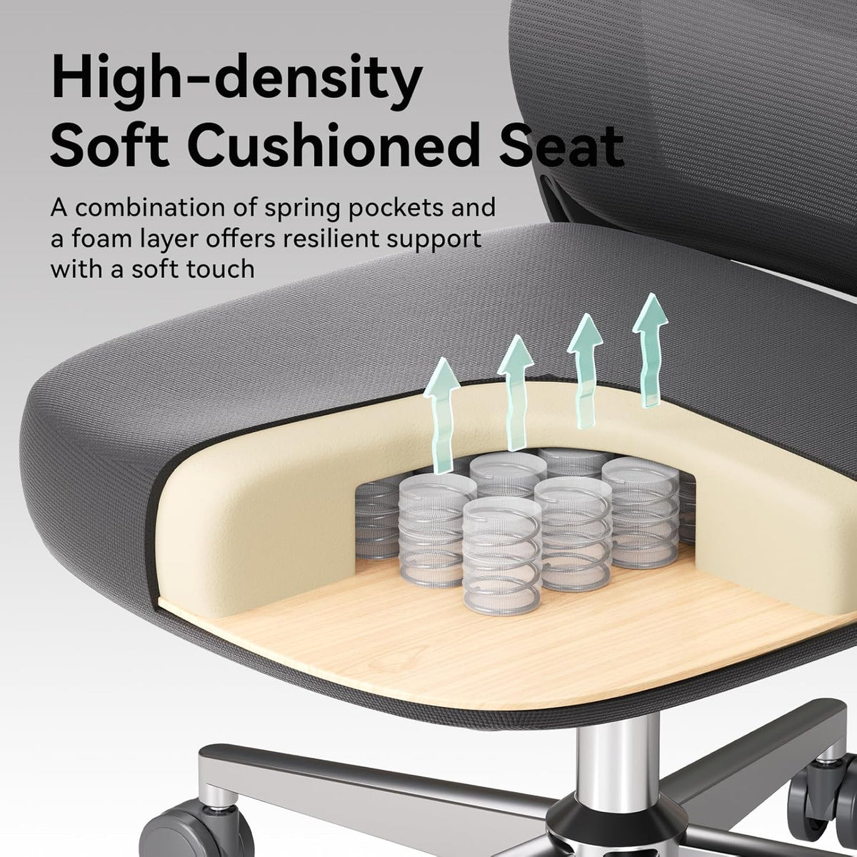 Black Ergonomic Swivel Office Chair with Adjustable Armrest and Headrest C9313