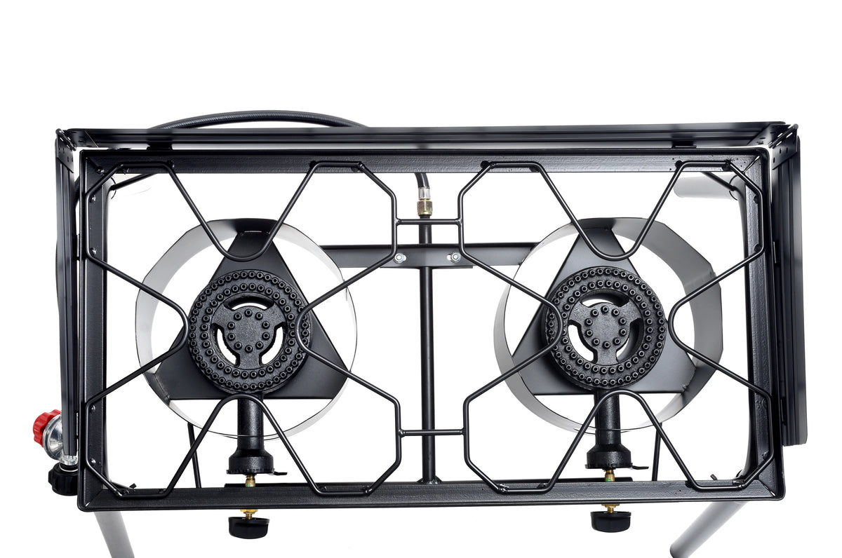 200,000 BTU LP Gas 2 Burner Cooktop Stove with Regulator Hose M87605