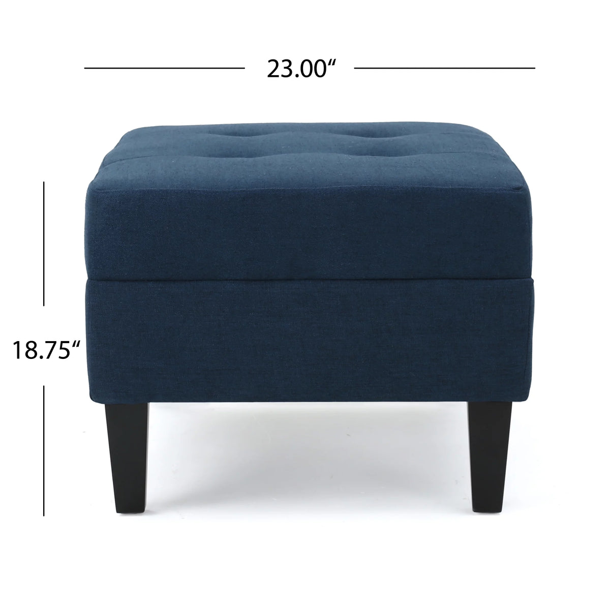 Rectangular Fabric Ottoman, Dark Blue U19576