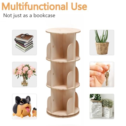 2 Tier 360° Rotating Shelves Bookshelf D220