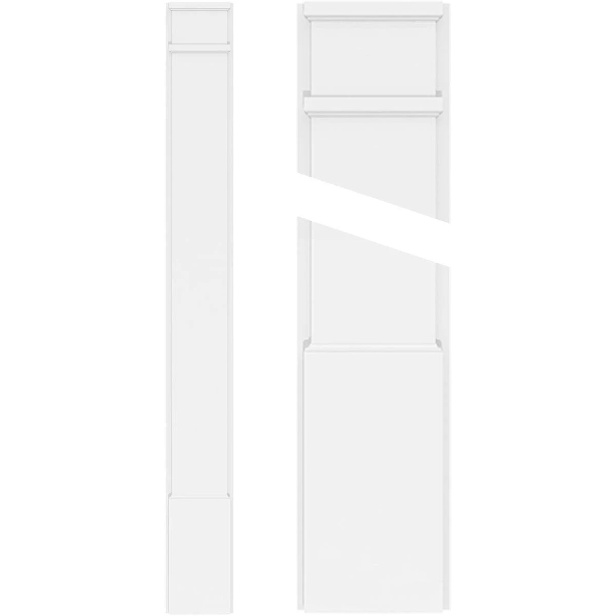 Smooth PVC Pilaster with Decorative Capital & Base (Pair) D9333