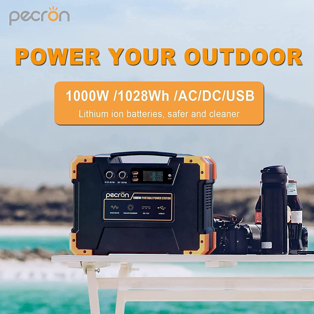 1000W/1028Wh Portable Power Station with 200W Foldable Solar Panel I835100
