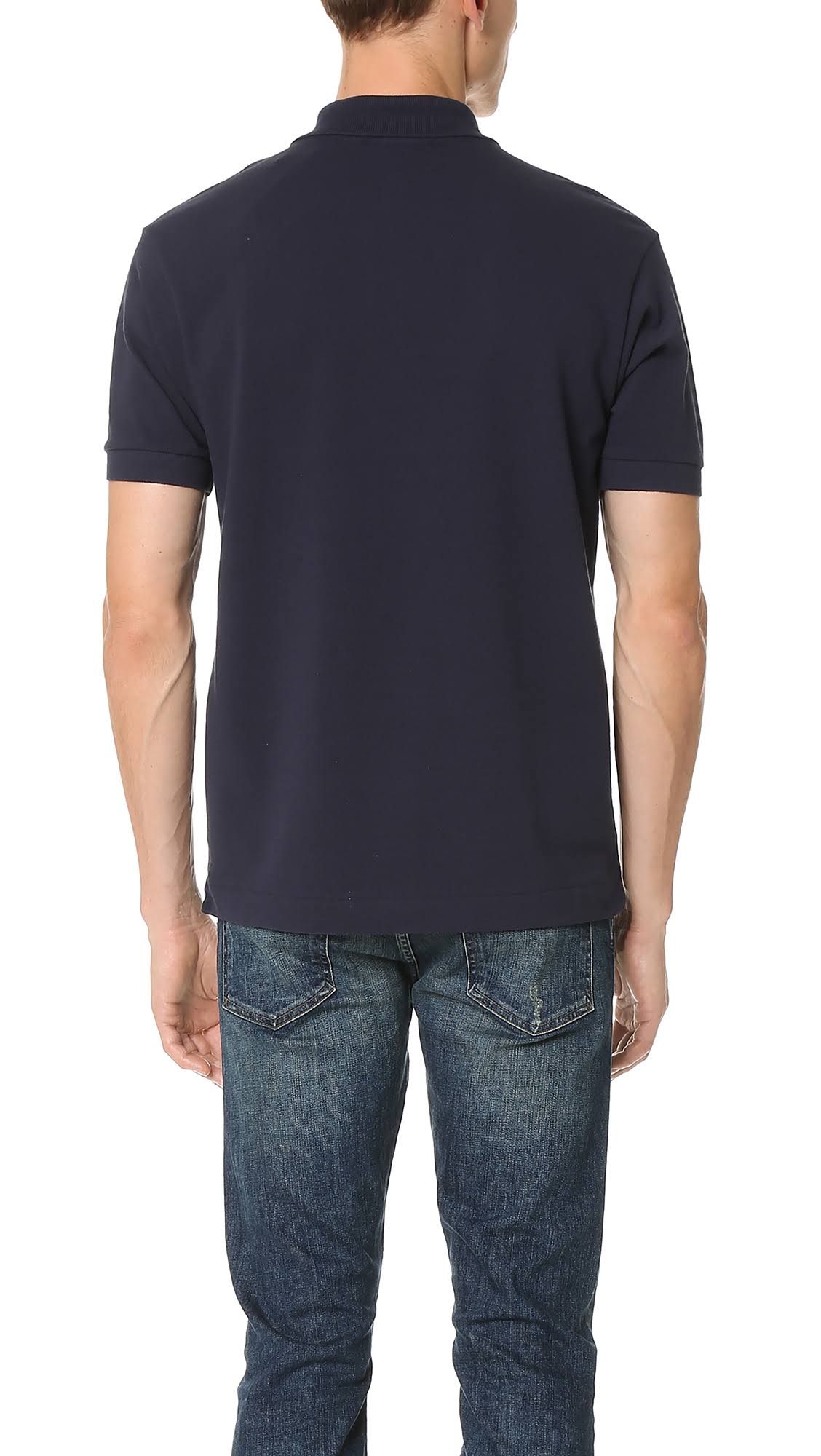 Short Sleeve Classic Pique Polo Navy Blue W47482