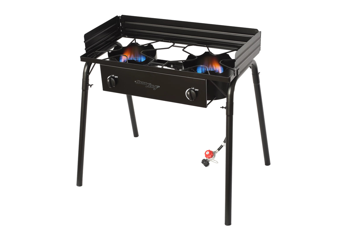 200,000 BTU LP Gas 2 Burner Cooktop Stove with Regulator Hose M87605
