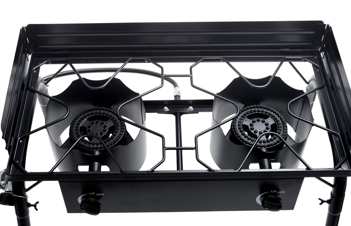 200,000 BTU LP Gas 2 Burner Cooktop Stove with Regulator Hose M87605