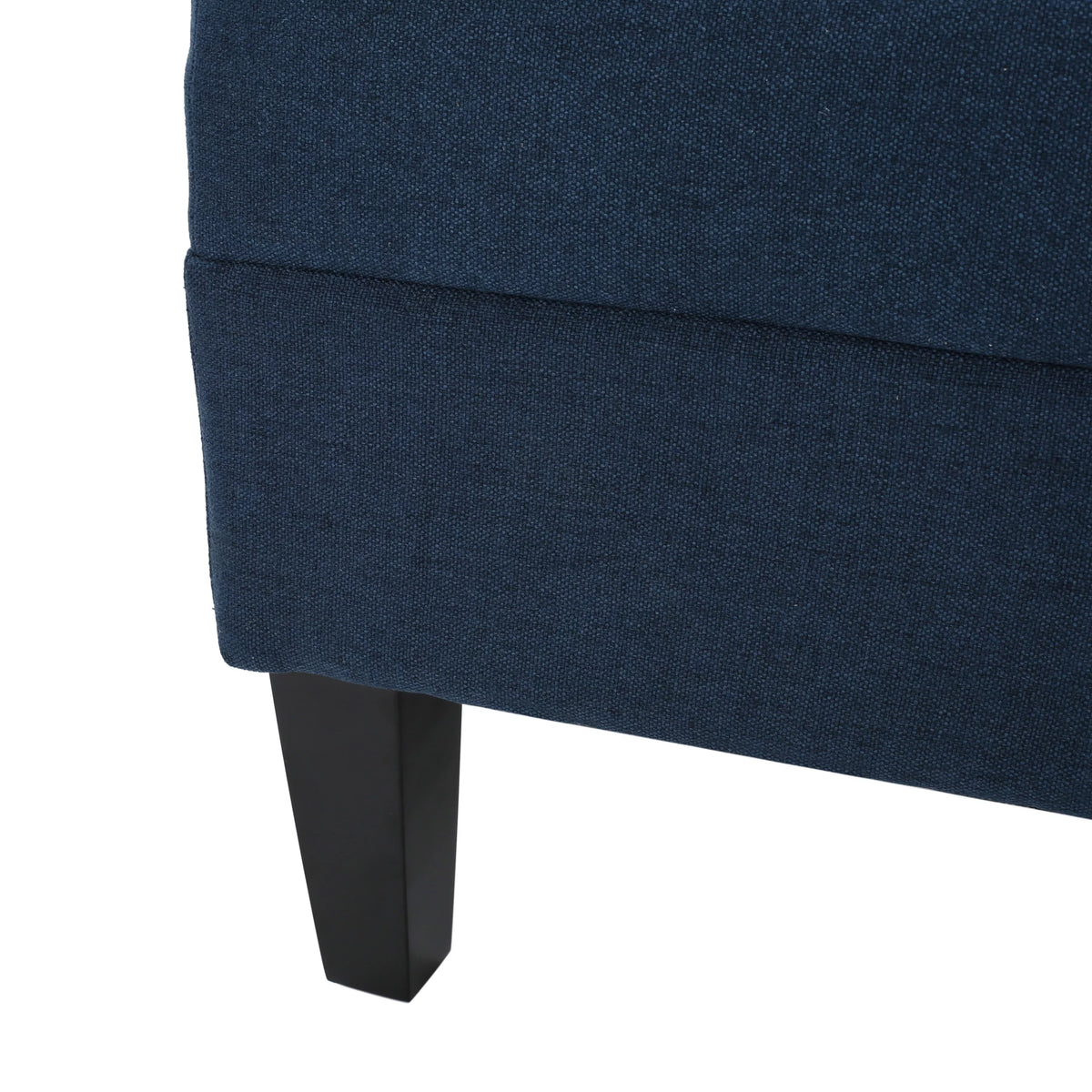 Rectangular Fabric Ottoman, Dark Blue U19576