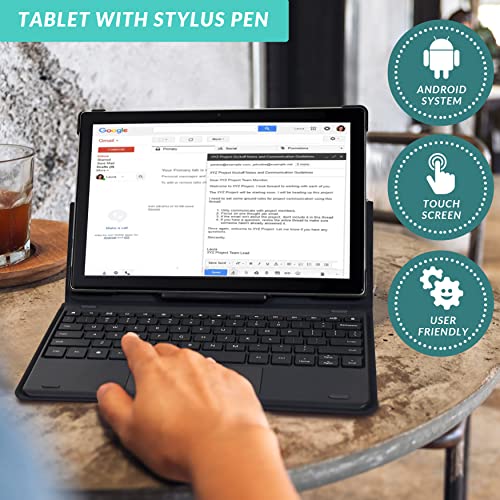 10 Inch Android Tablet 2 in 1 1080p HD 2GB RAM 32GB Storage Silver C34328