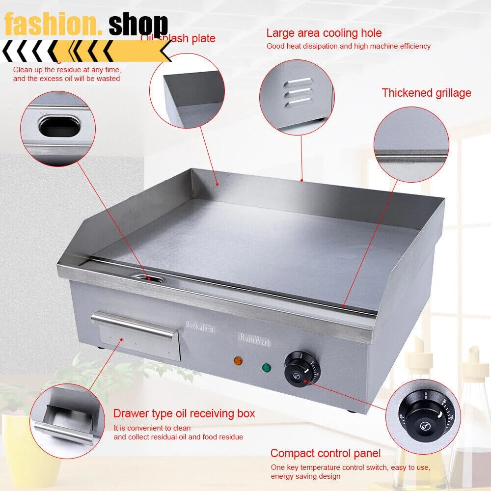 Commercial Electric Countertop Griddle 548x350mm 110V W1765