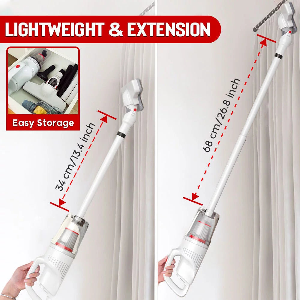 Cordless Stick Vacuum Cleaner, 12000Pa 4 in 1 Handheld (White) Z4866