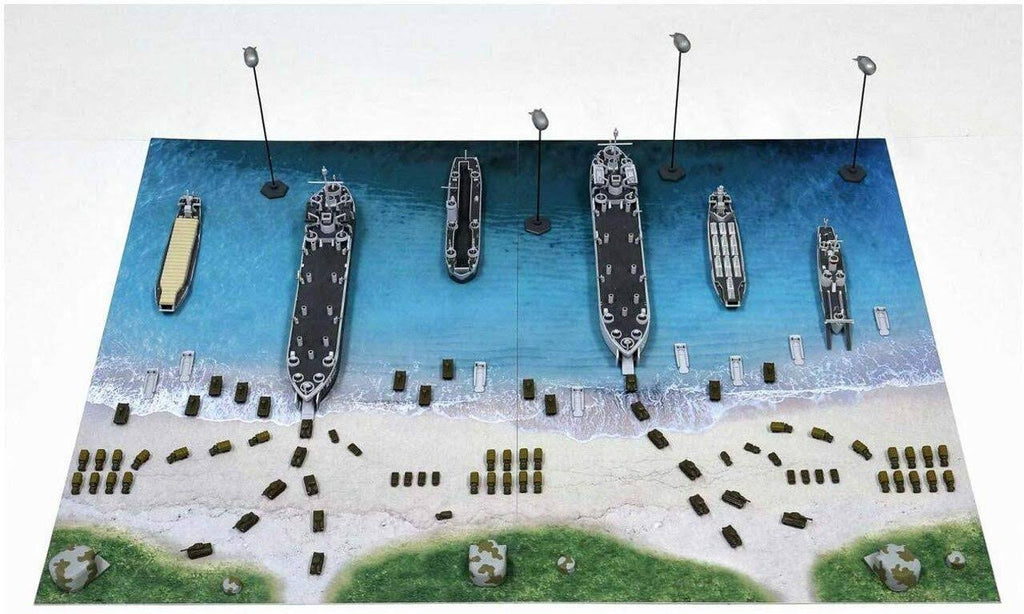 1/700 Scale WWII Normandy Landing Operation Scene Paper Base E8055