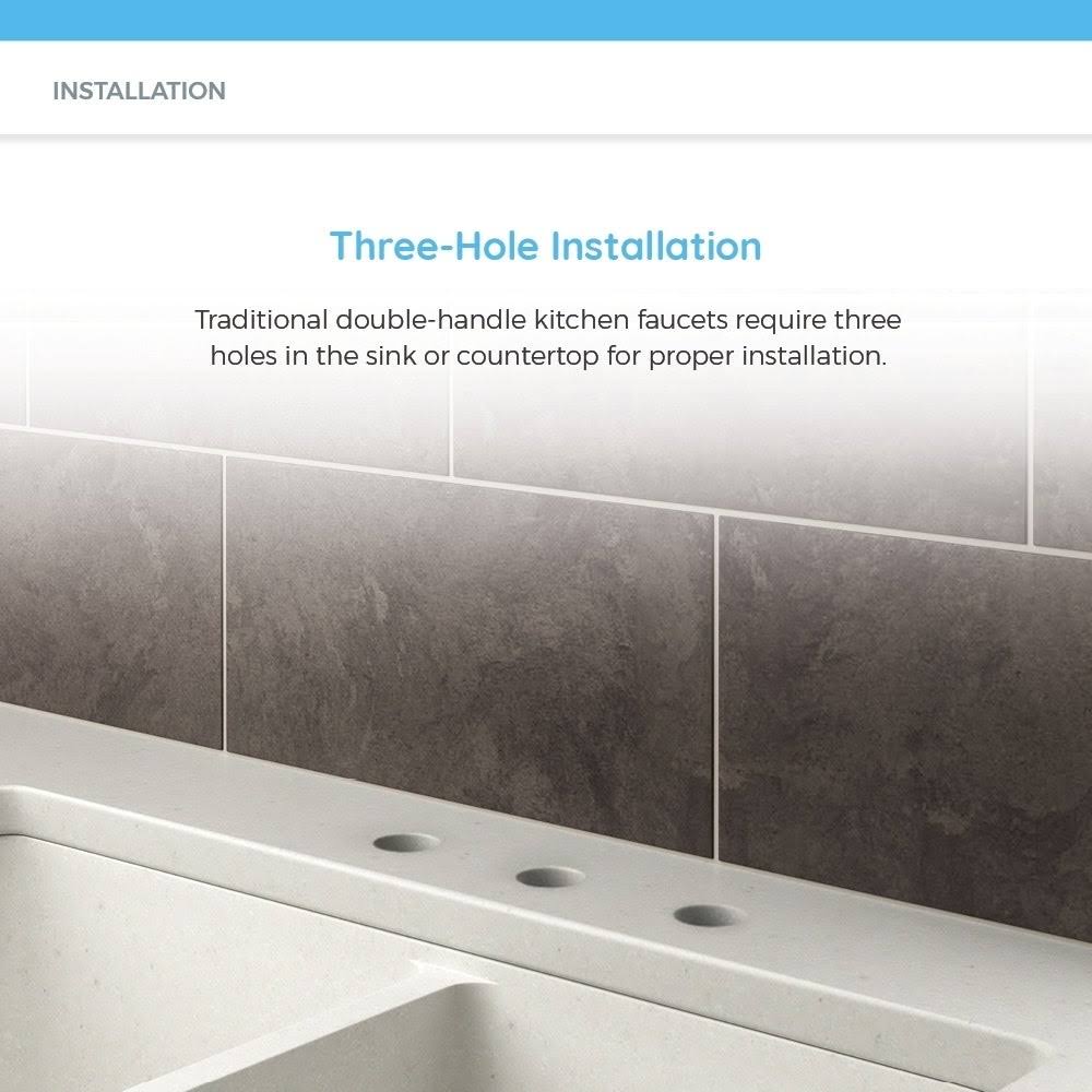 Brushed Nickel Double Handle Kitchen Faucet V1593