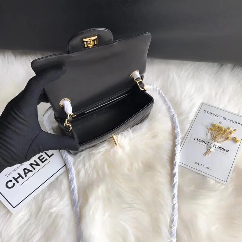 Lambskin Chevron Flap Bag A9918