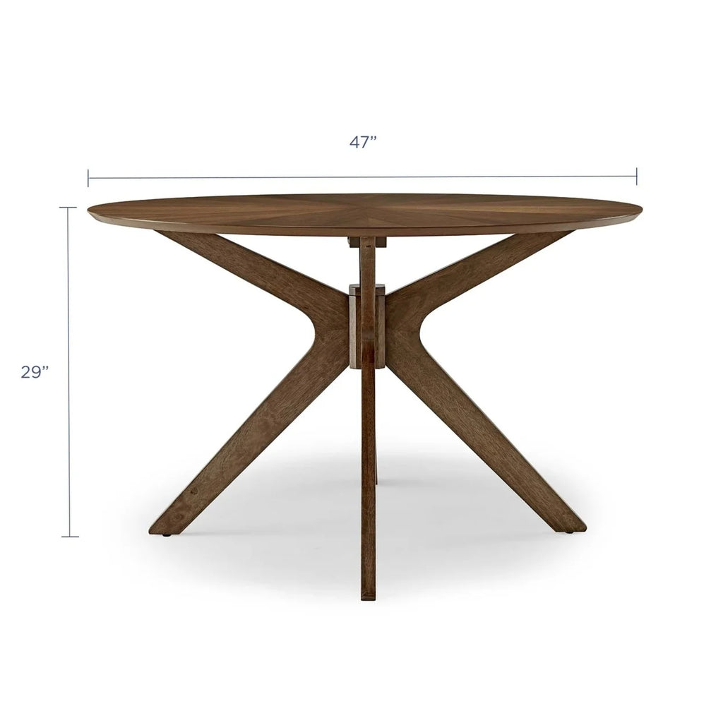 Walnut Round Wood Dining Table U4833