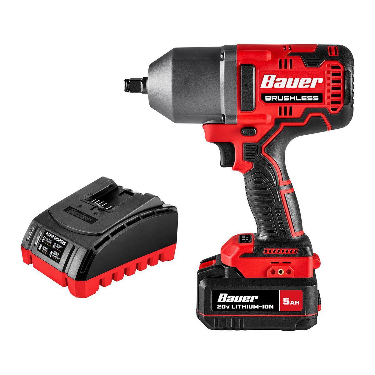 20V Brushless Cordless 1/2 in. High-Torque Impact Wrench Kit with 5 Ah Battery and Charger X863175