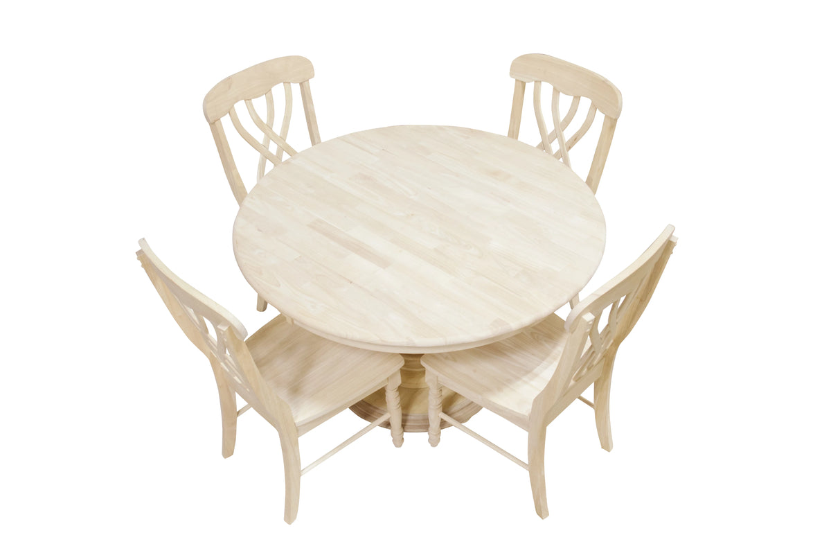 48" Wide 30" Tall Round Dining Table Set with 4 Chairs Q4677