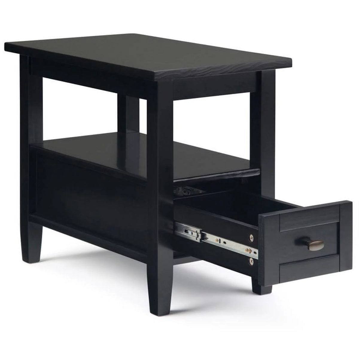 14" Black Wood Narrow Side Table H7302