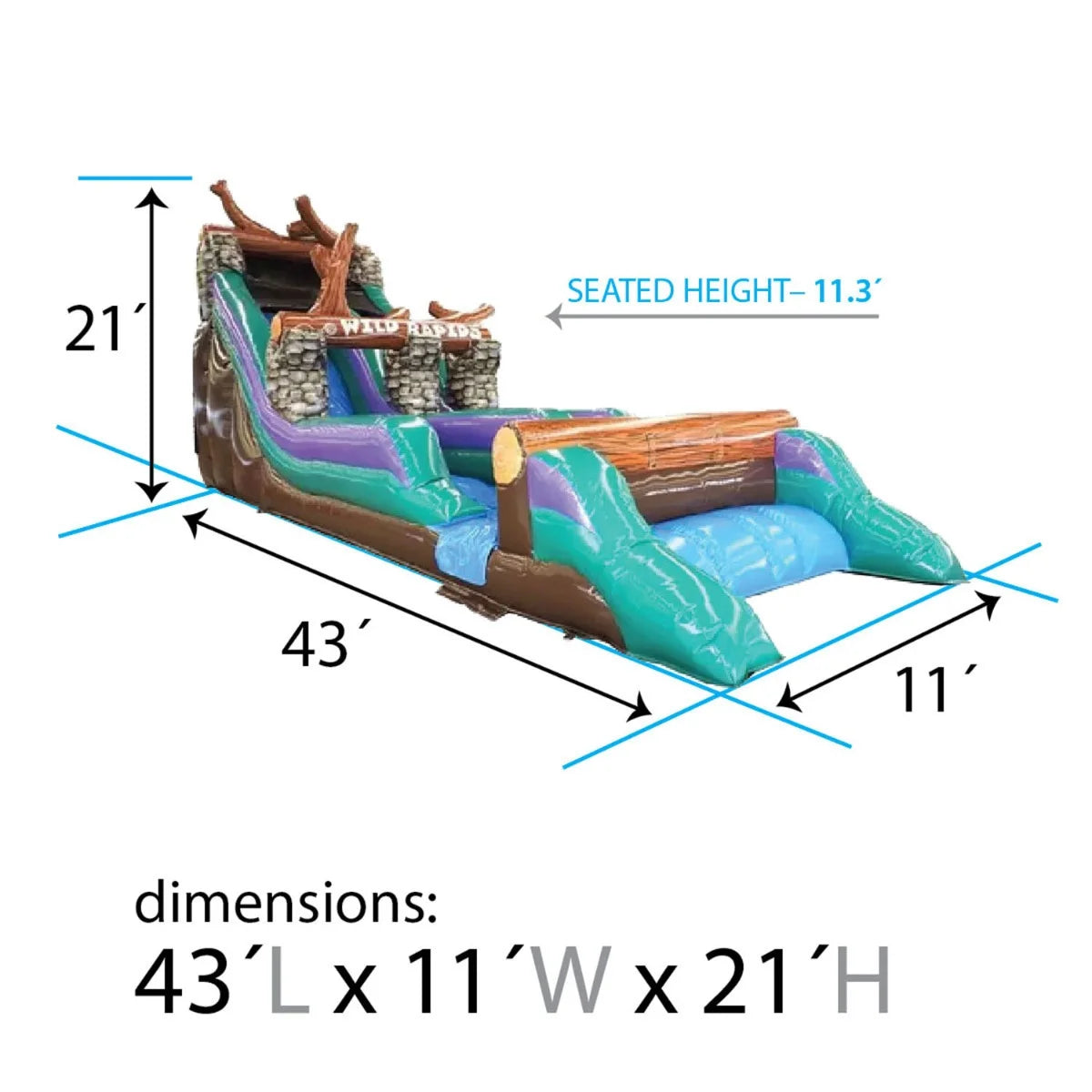 Inflatable Water Slide with Blower, 21' S645