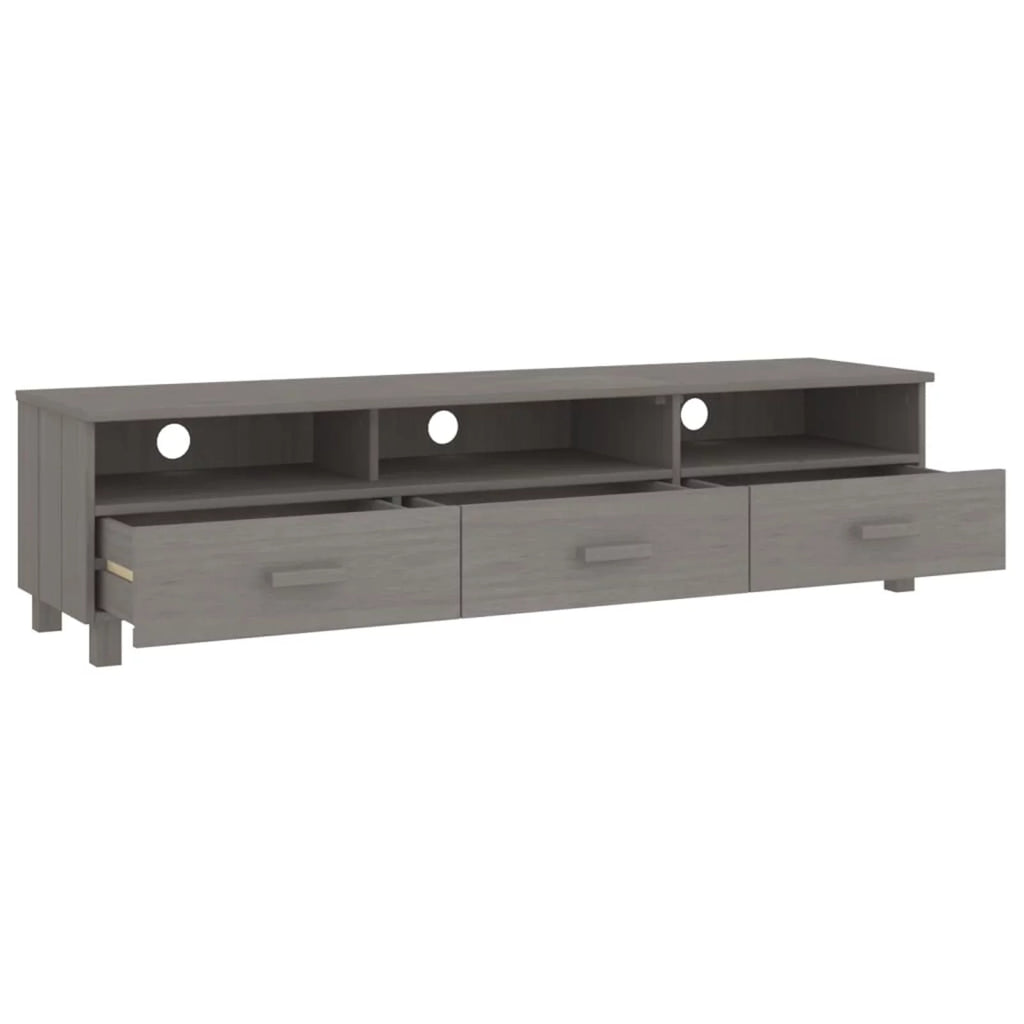 Light Gray Solid Wood Pine TV Stand J724