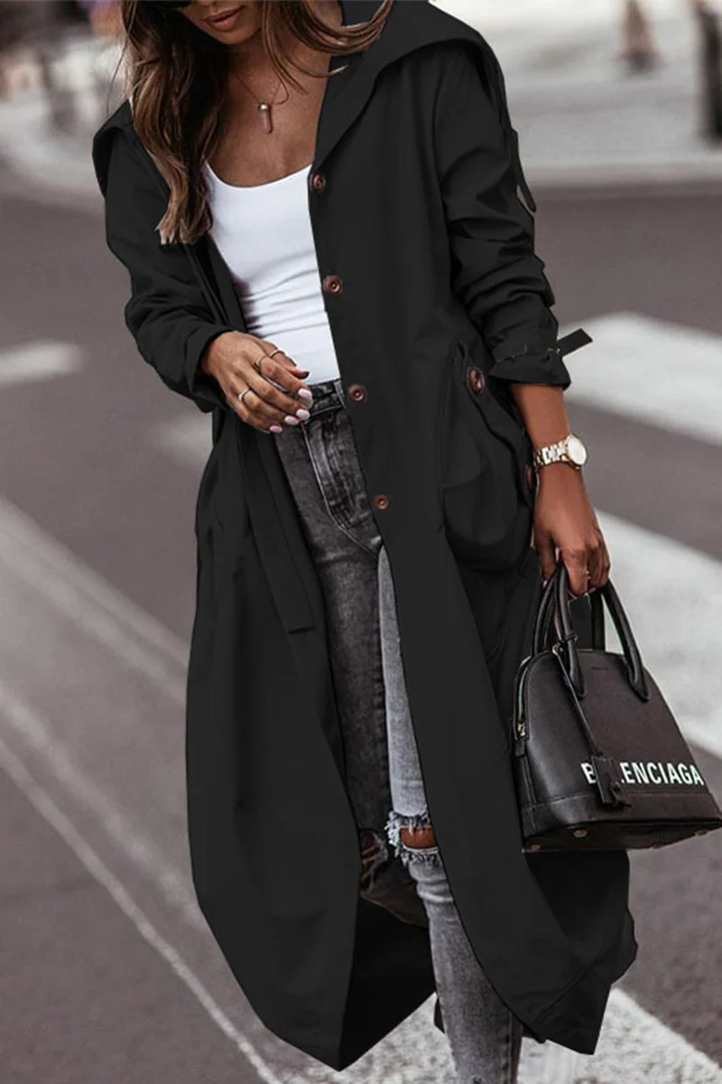 Solid Patchwork Turndown Collar Outerwear O186