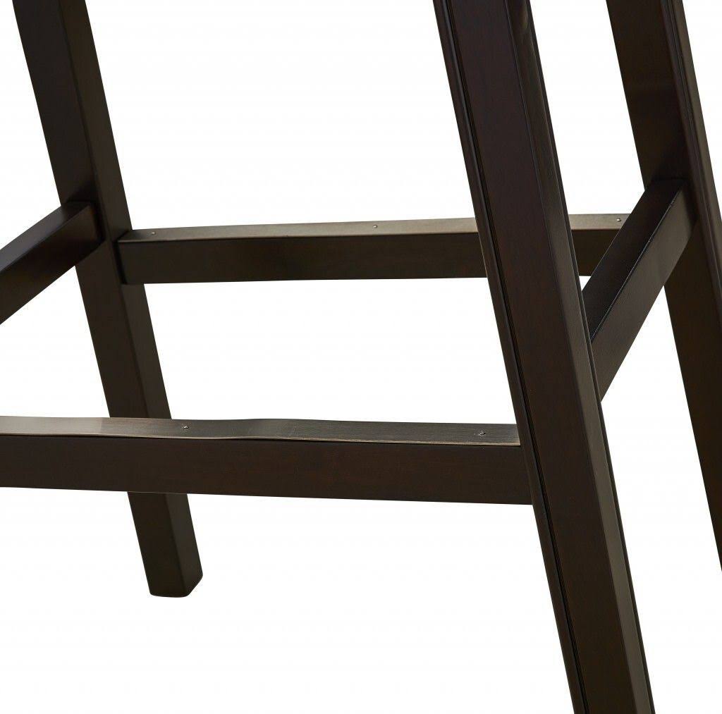Espresso and Gray Saddle Style Counter Height Bar Stool I3391
