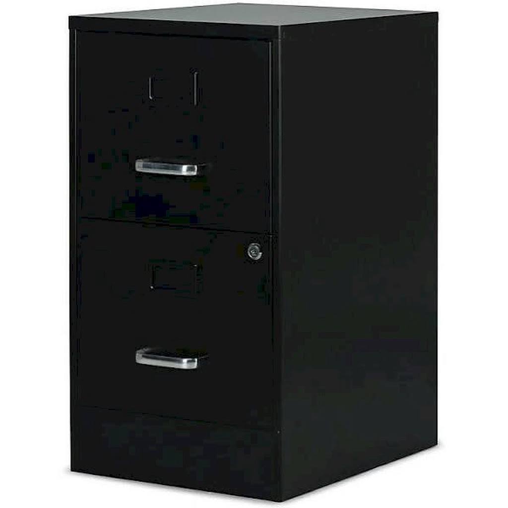 2-Drawer Vertical File Cabinet Locking Letter Black C9588