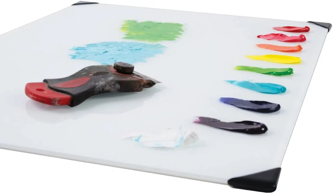 White Glass Table Top Palette 16" x 20" R9266
