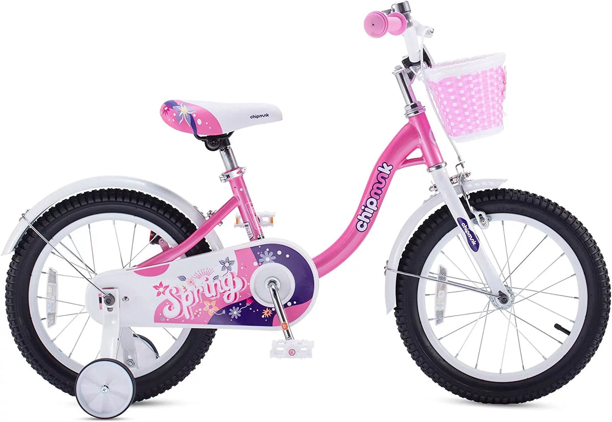 Pink 18 Inch Kids Bike with Basket S762