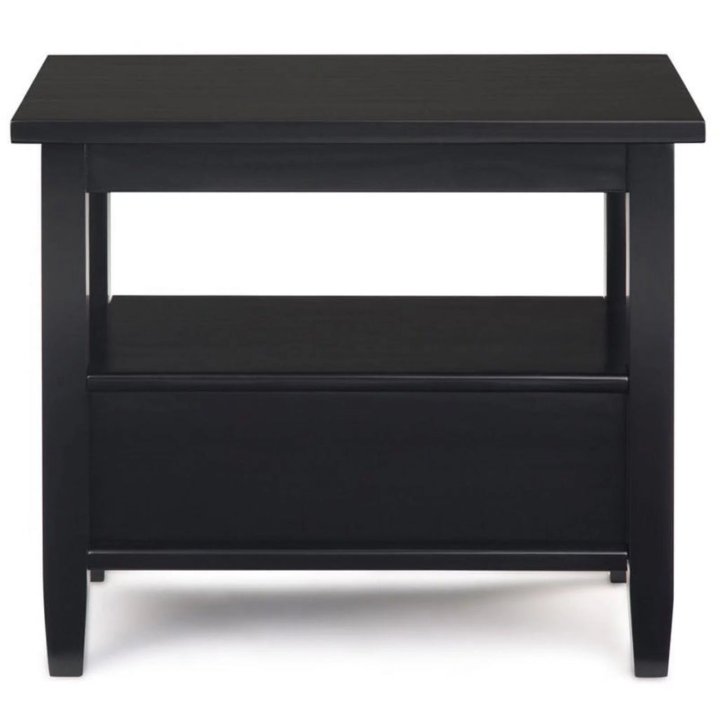 14" Black Wood Narrow Side Table H7302