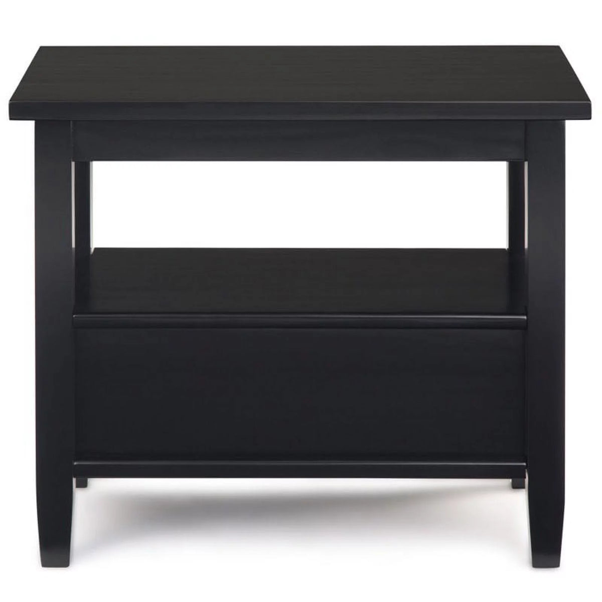 14" Black Wood Narrow Side Table H7302