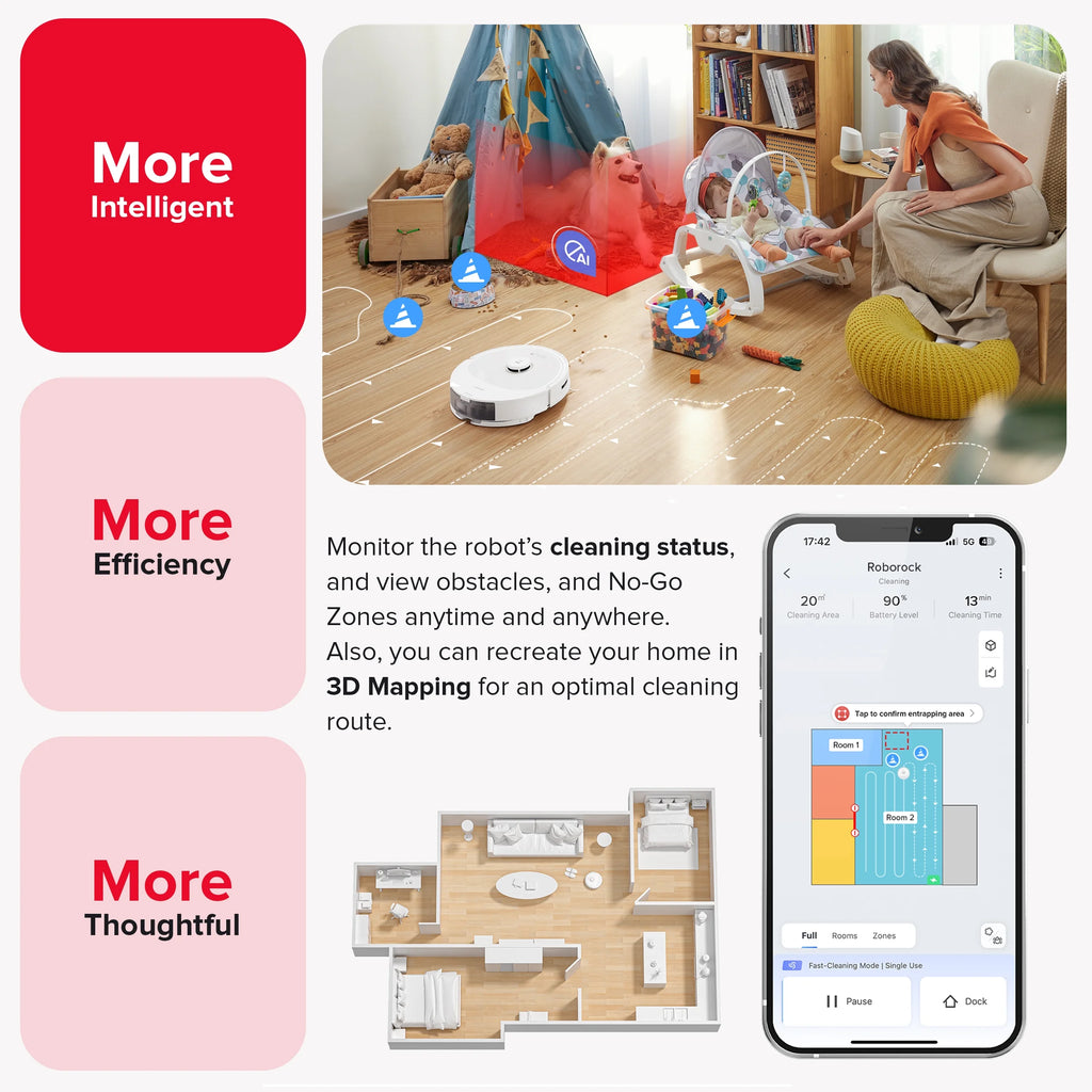 Robot Vacuum and Mop White S4684