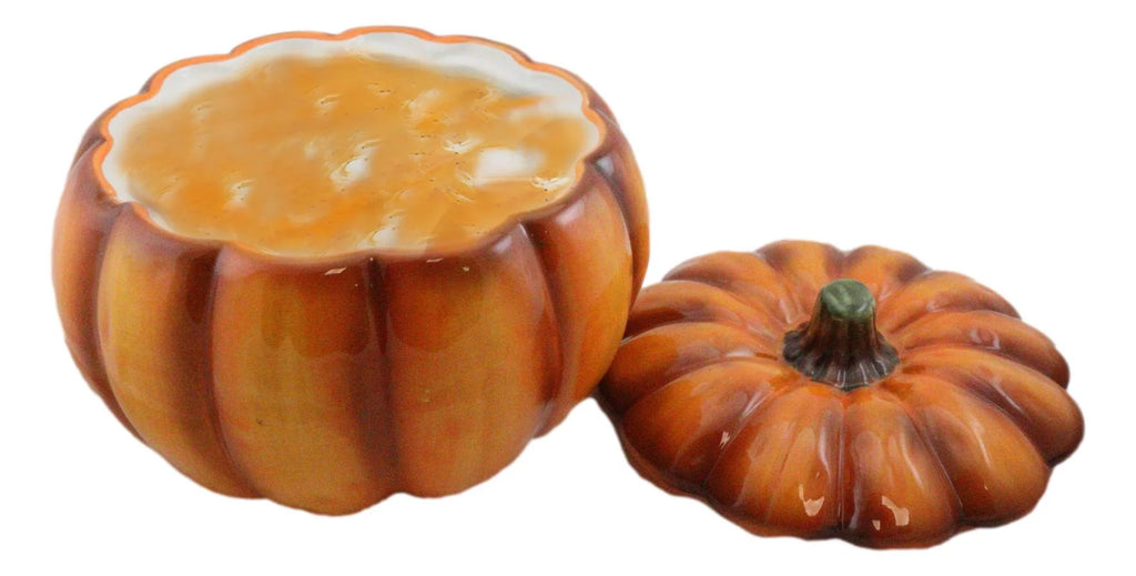 Orange Ceramic Pumpkin Soup Or Dessert Bowl Set of 6 J386816