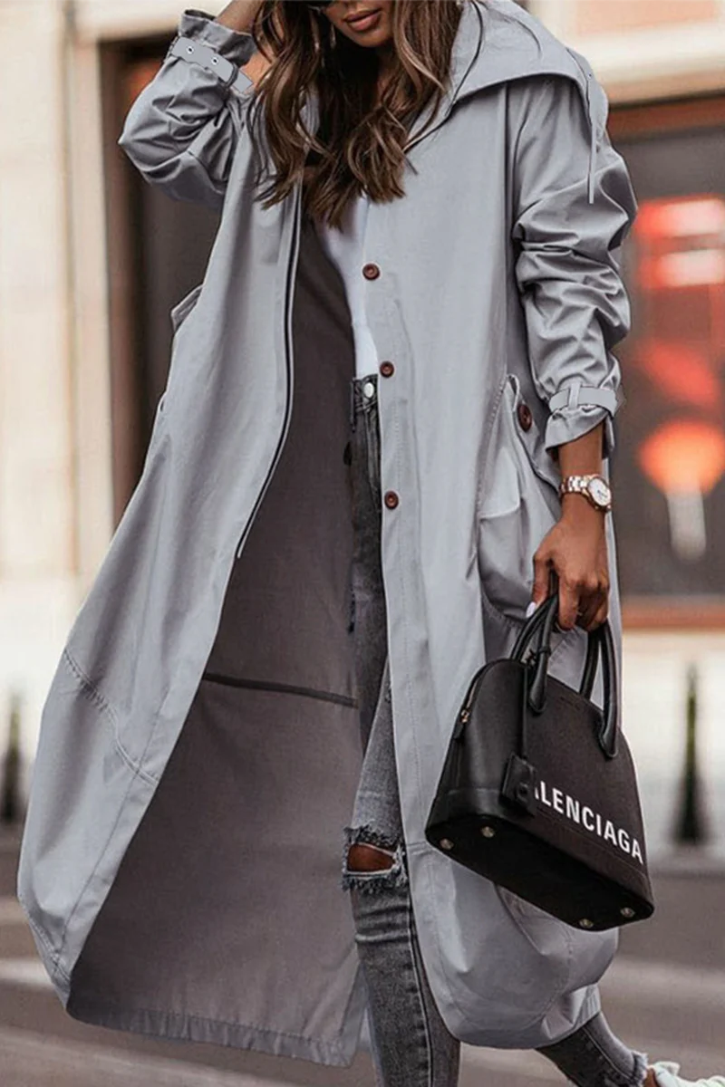 Solid Patchwork Turndown Collar Outerwear O186