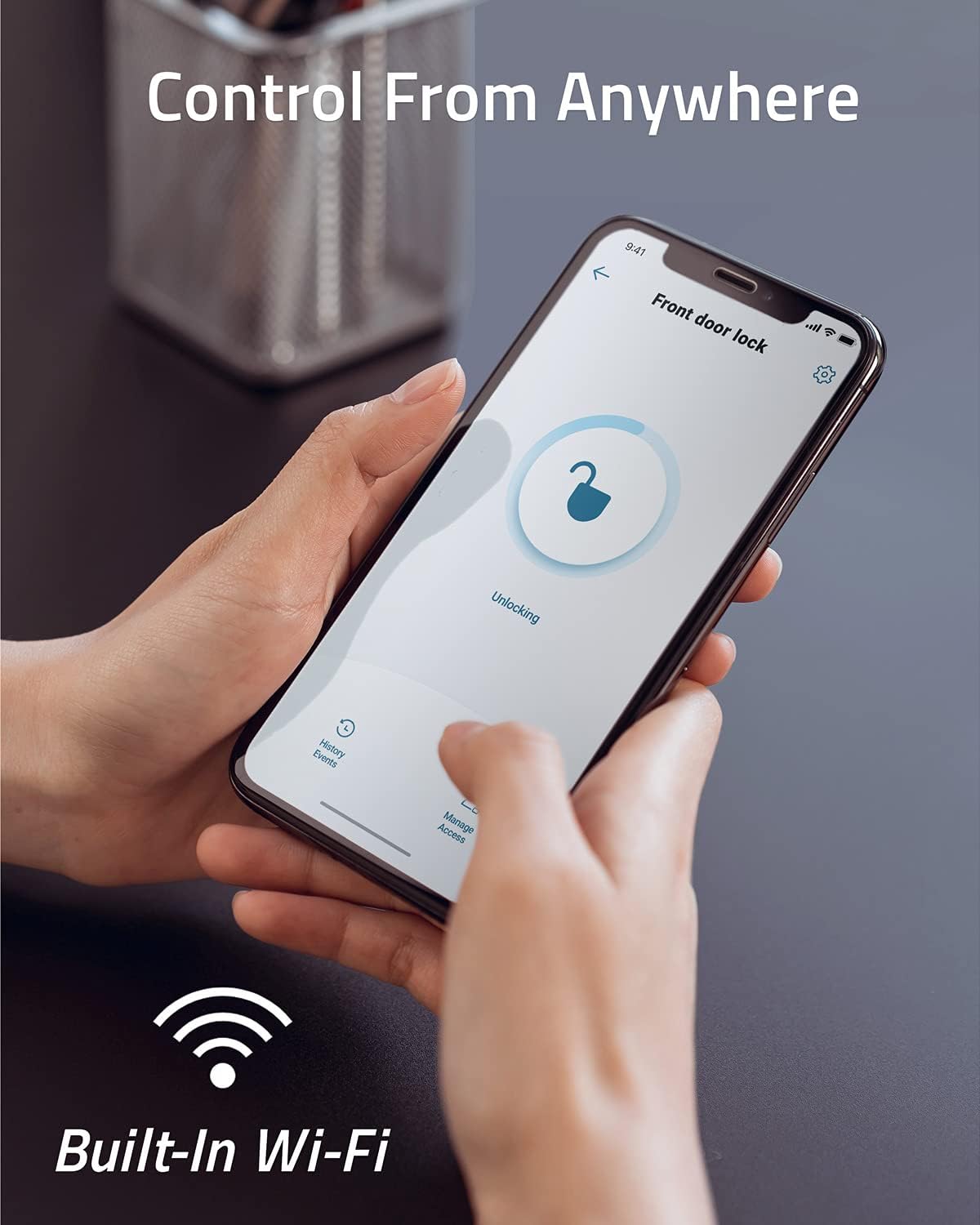 Smart Lock with Fingerprint Scanner and Touchscreen Keypad F976