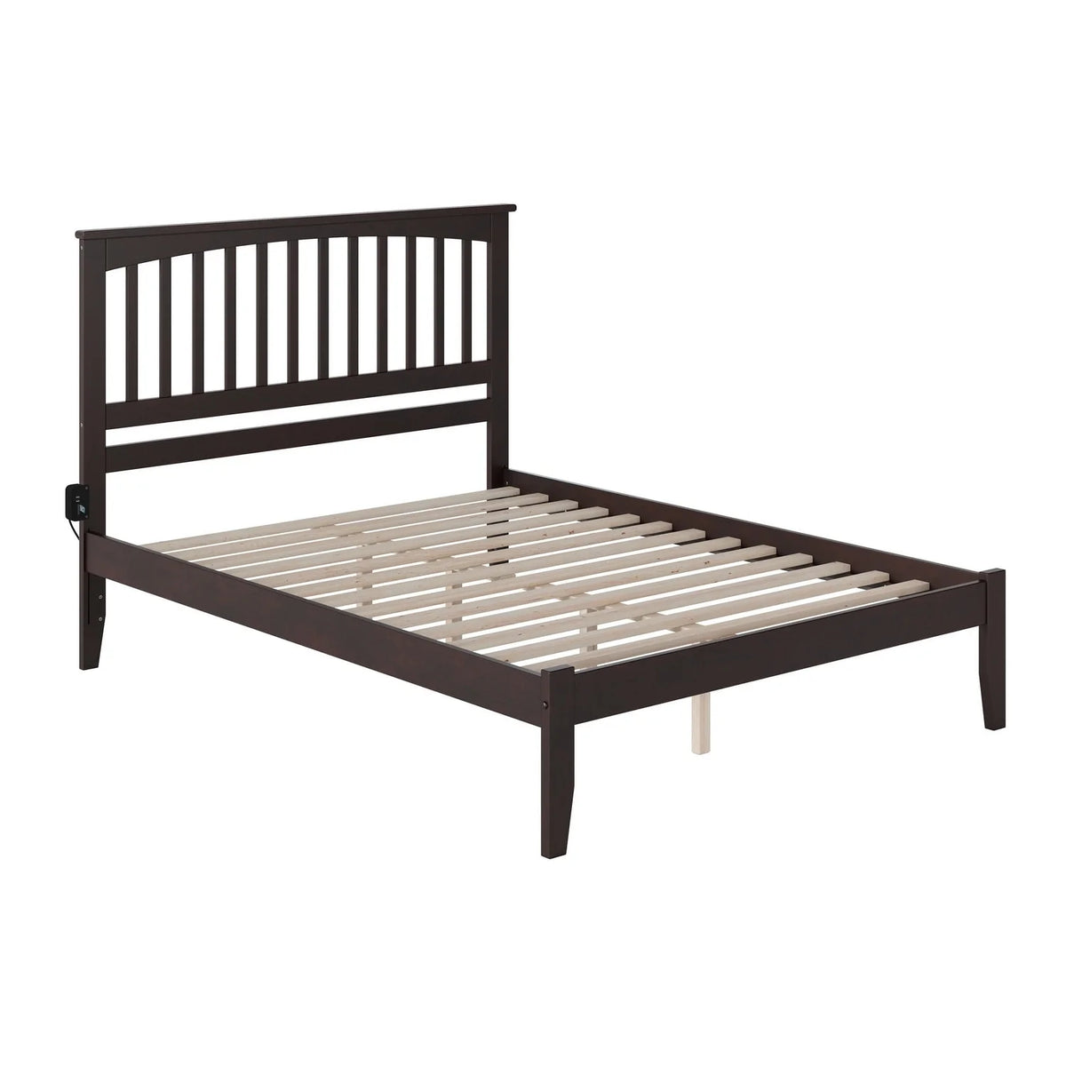 King Platform Bed with Open Foot Board in Espresso A199