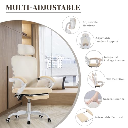 Ergonomic Office Chair with Footrest, Mesh, Adjustable Lumbar Support Z7236