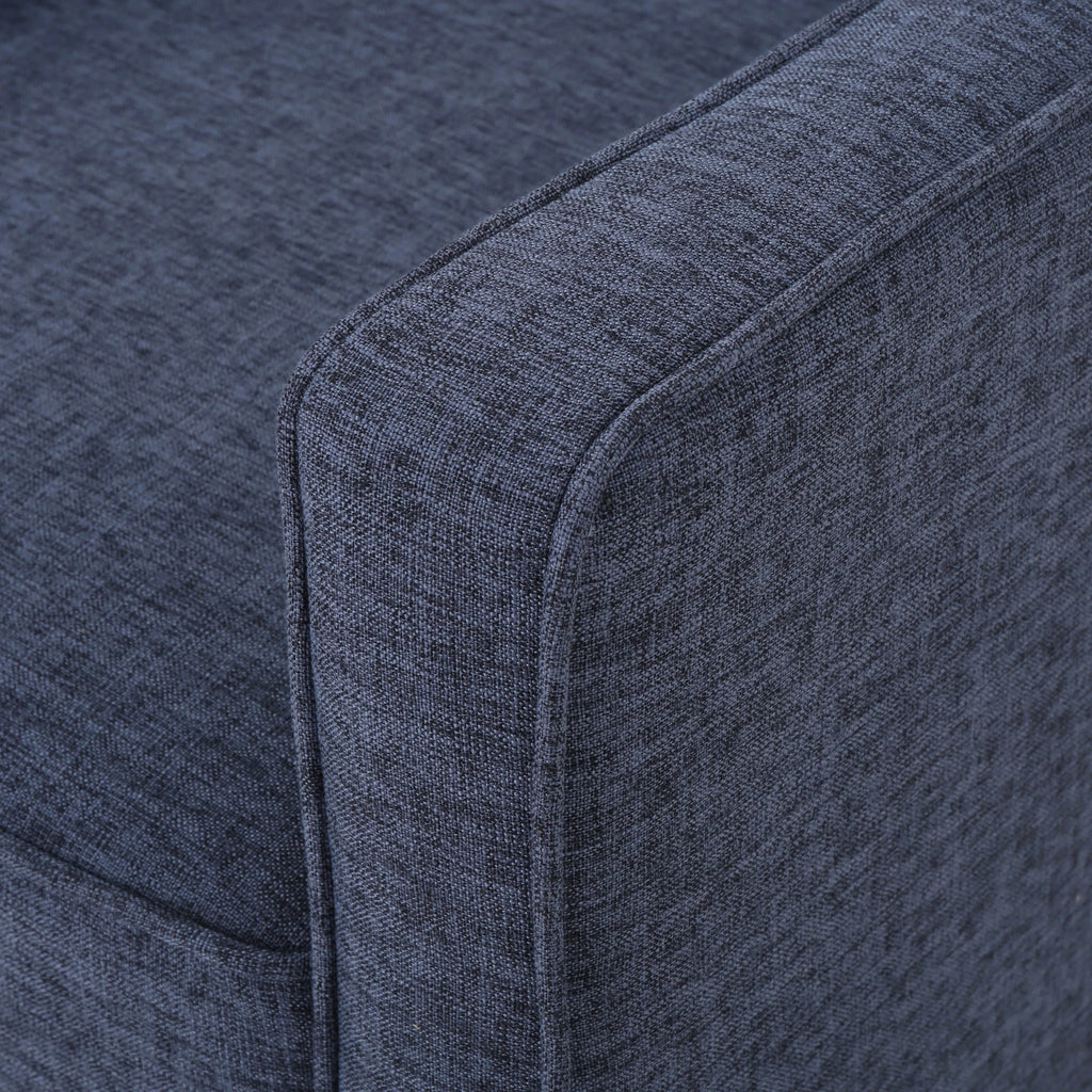 Dark Blue Fabric Button Tufted Recliner T97739
