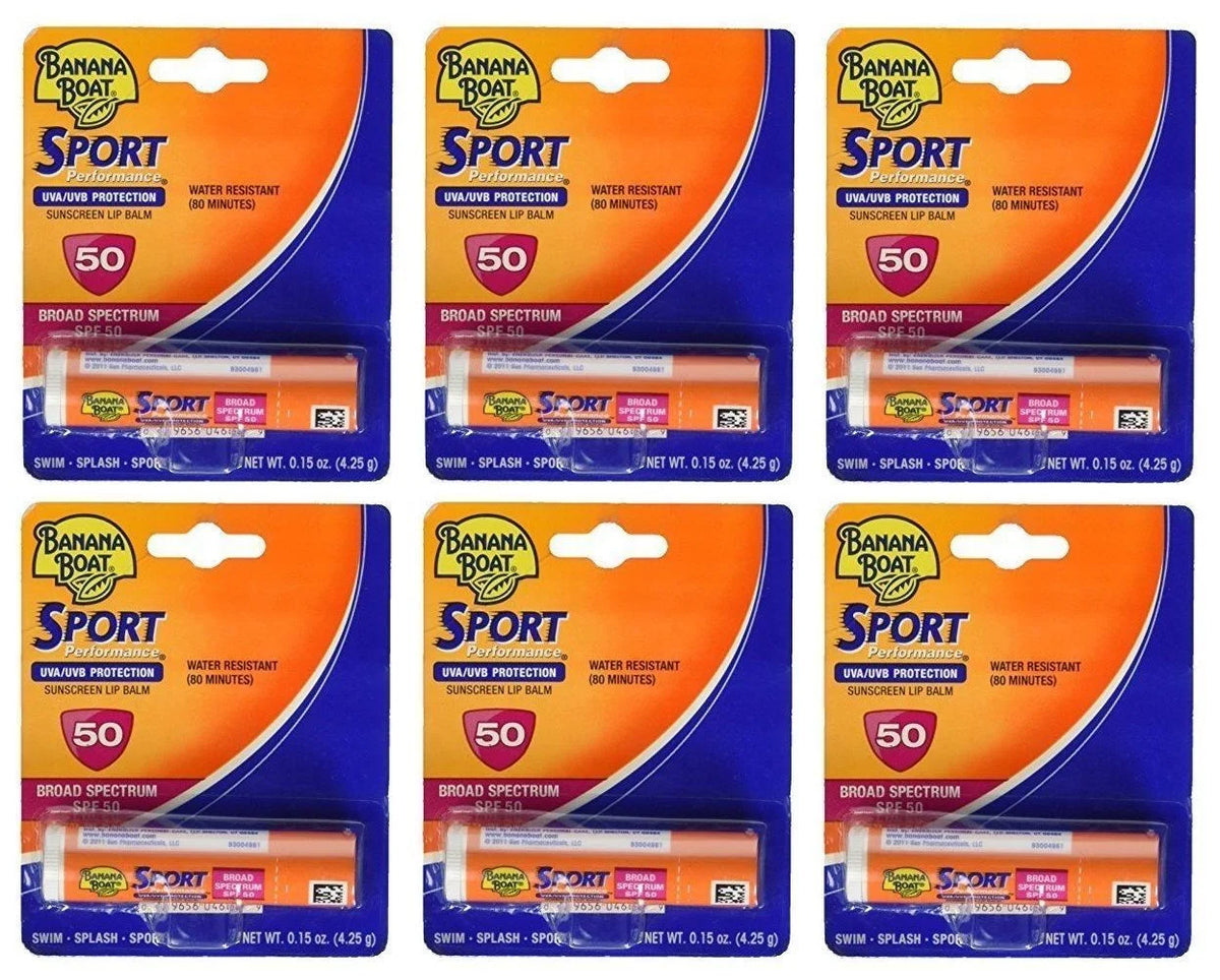 Banana Boat Sport Performance Sunscreen Lip Balm SPF 50 .15oz Each O7734