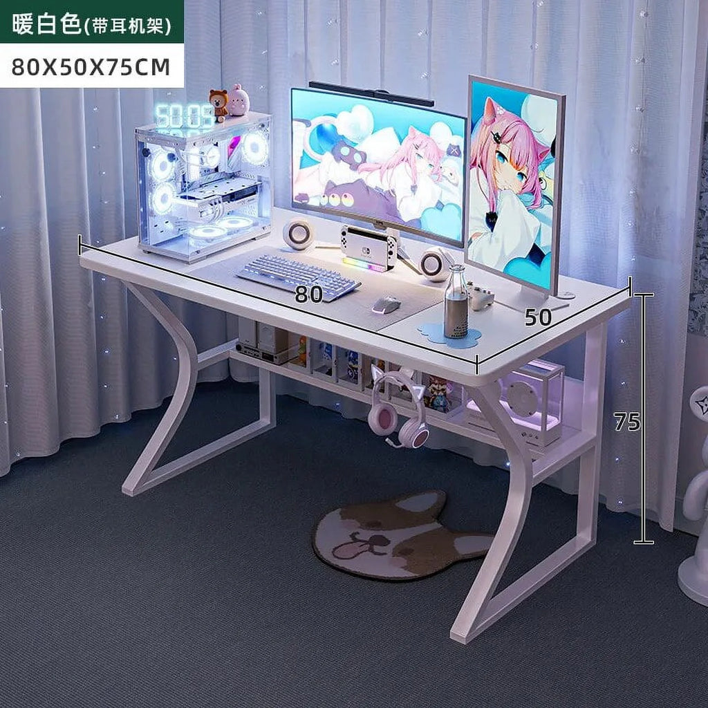White Computer Desk and Chair Set I50811